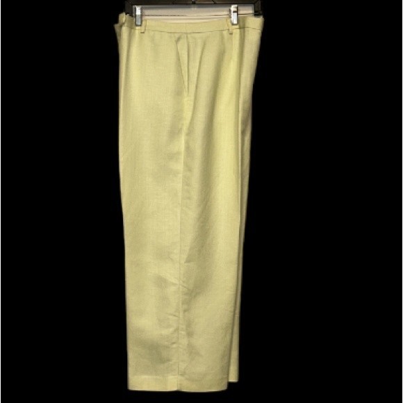 90s Emma James By 
Liz Claiborne Linen Pants High Rise Chartreuse Green Size 16P - Picture 16 of 16
